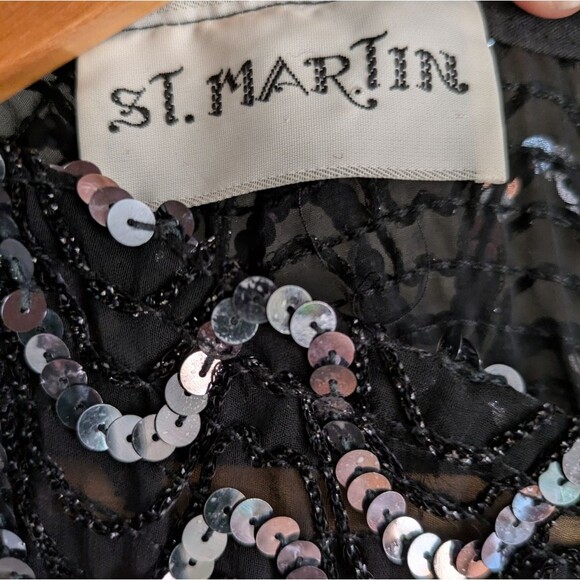 Jeanette Kastenberg St Martin Sequin Silk Top Vintage - Picture 4 of 5